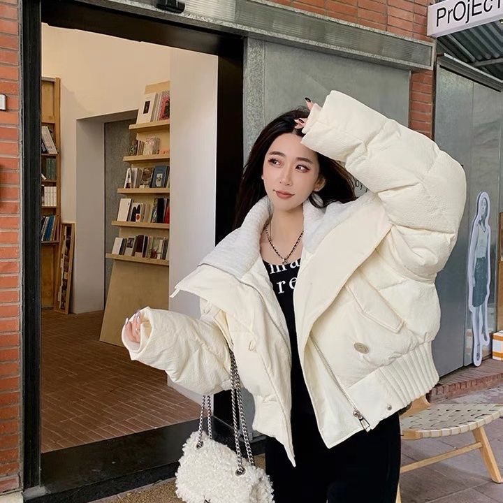 羽绒服2024新款保暖大码外套女冬短款韩版设计感小个子棉衣加厚宽