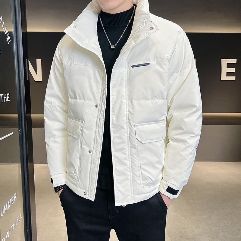 羽绒服2024新款保暖大码外套服男装2024冬季情侣装PU皮服男短款潮