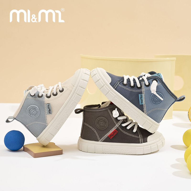 【专柜款】M1&M2新款秋冬季儿童童鞋日系校园布鞋高帮男童女童