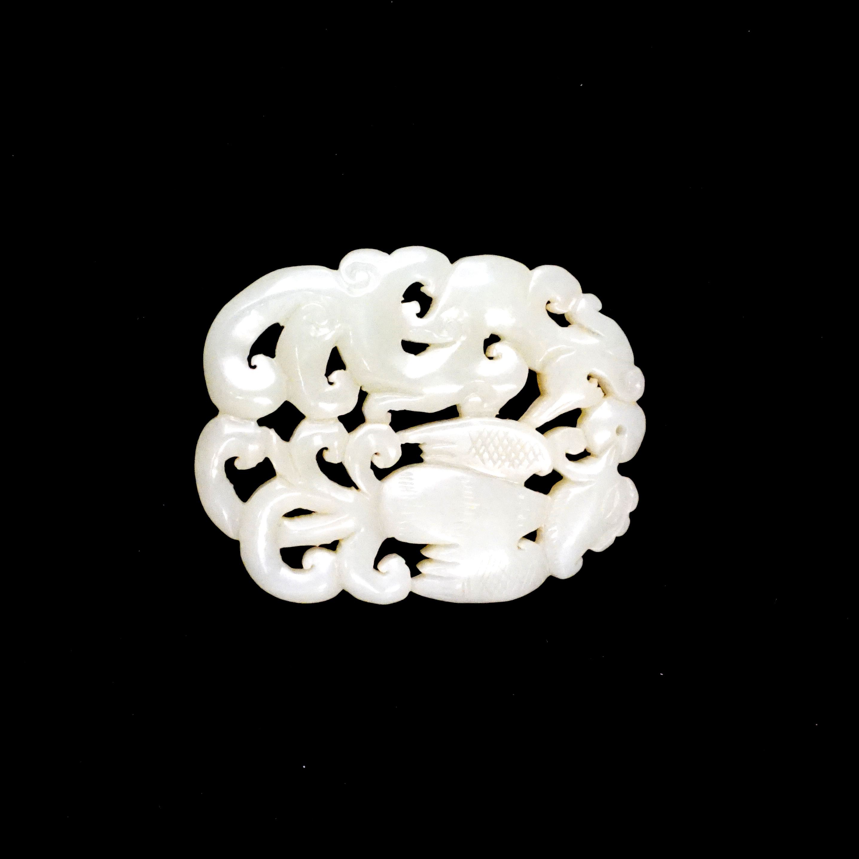 和田白玉龙凤玉佩D2409250009