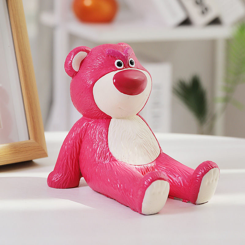 网红少女可爱卡通草莓熊通用手机支架个性创意懒人办公手机座摆件