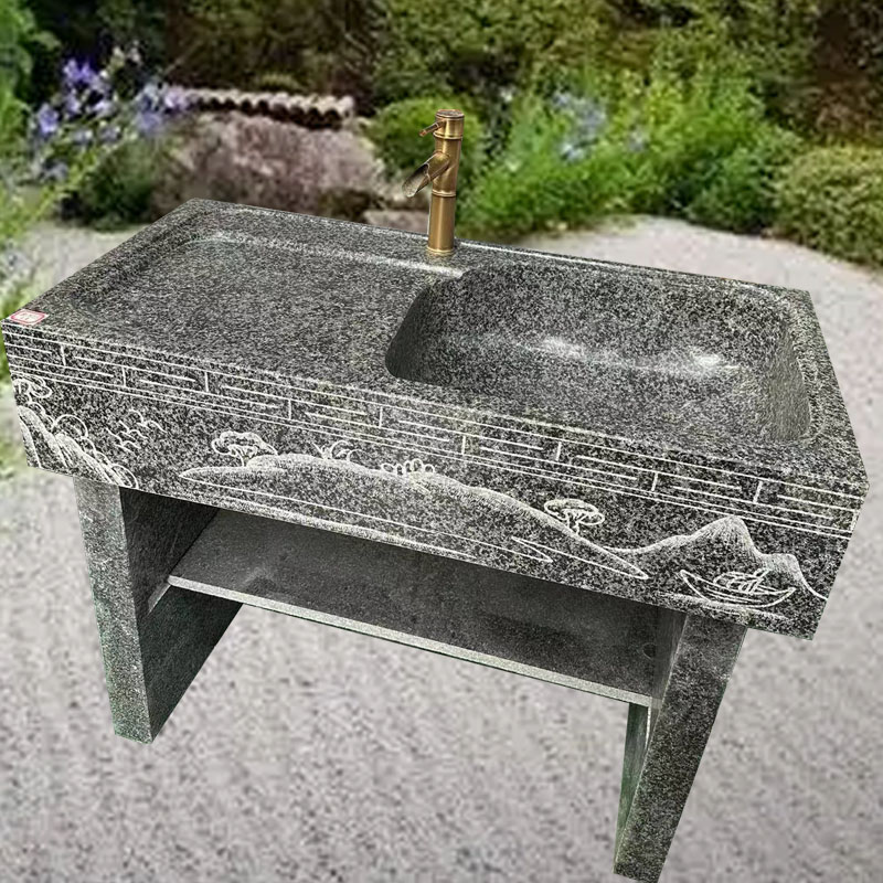 防古石雕洗手盆洗手池新中式装饰摆件大小号水池庭院园林落地雕塑