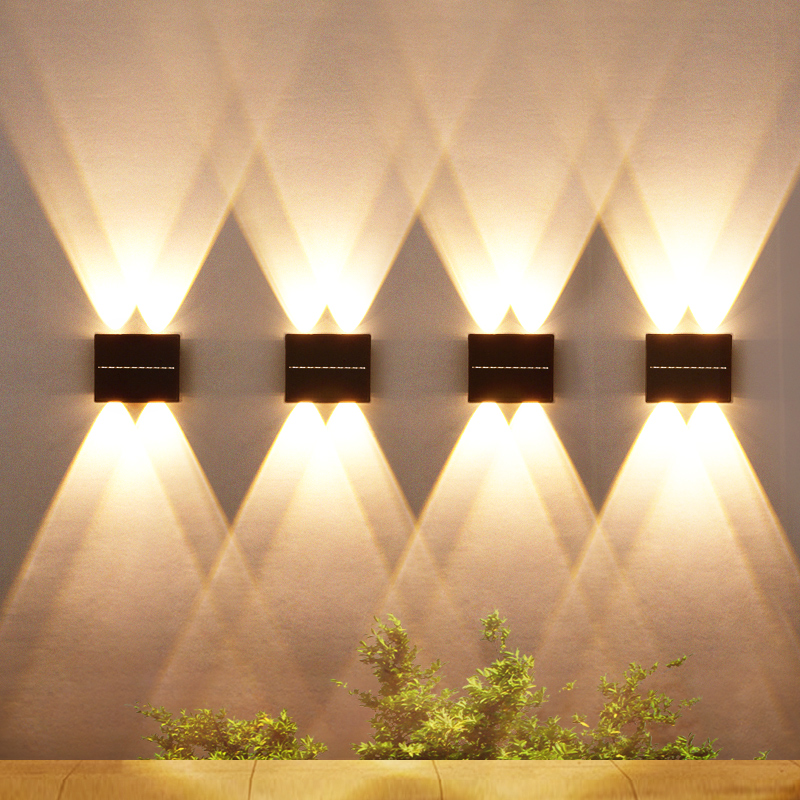 太阳能户外壁灯庭院柱子防水别墅围墙洗墙灯门口花园背景墙扫墙灯