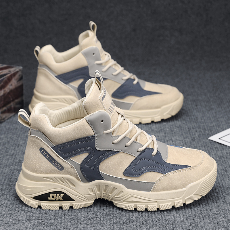 冬季休闲新款高帮运动鞋男潮流厚底板鞋防滑工装马丁靴