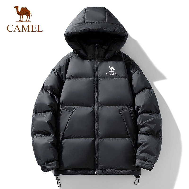  骆驼黑钻3.0户外羽绒服男款冬装防泼水休闲连帽加厚保暖防寒服
