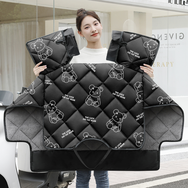 电动车挡风被冬季防水电车电瓶冬天款防风罩加大电瓶车保暖防雨