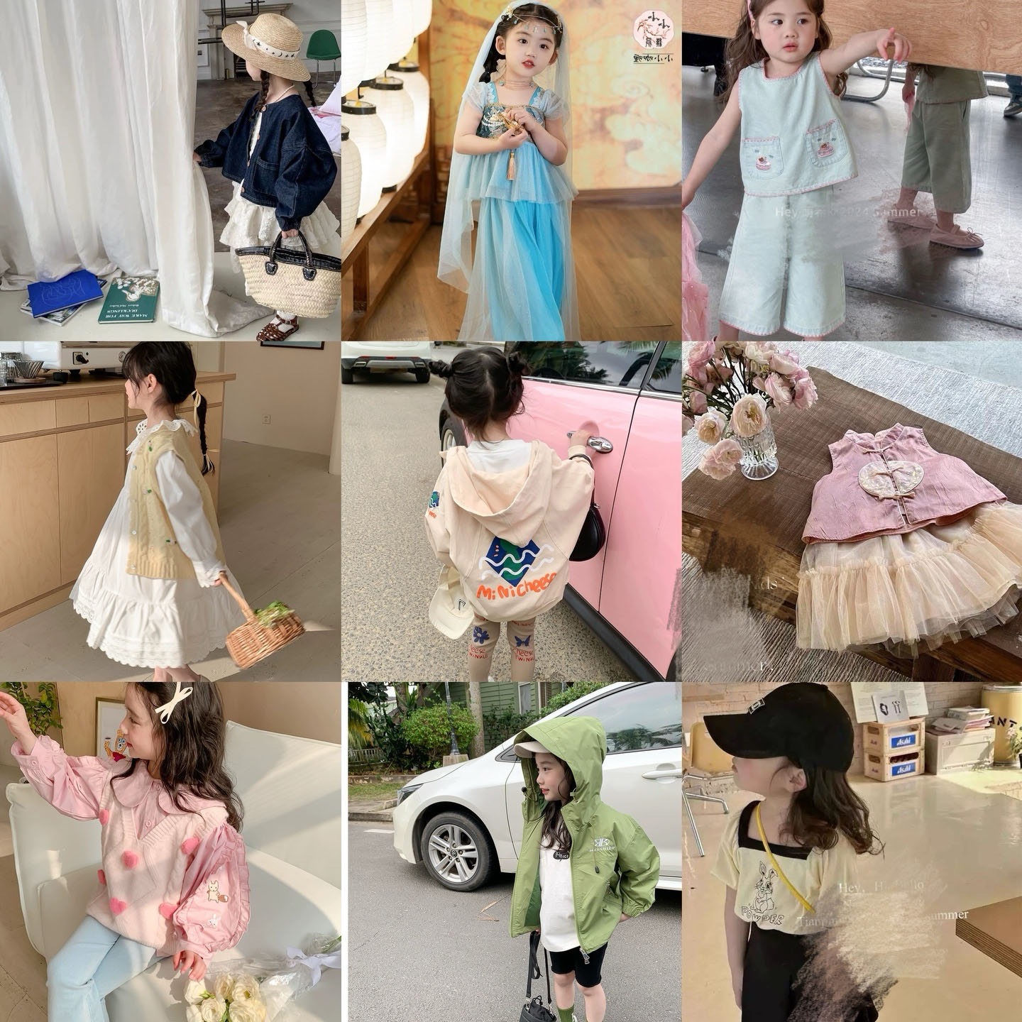 （106-148）（no退换）夏季新款童装女童韩版洋气T恤裤子裙子套装