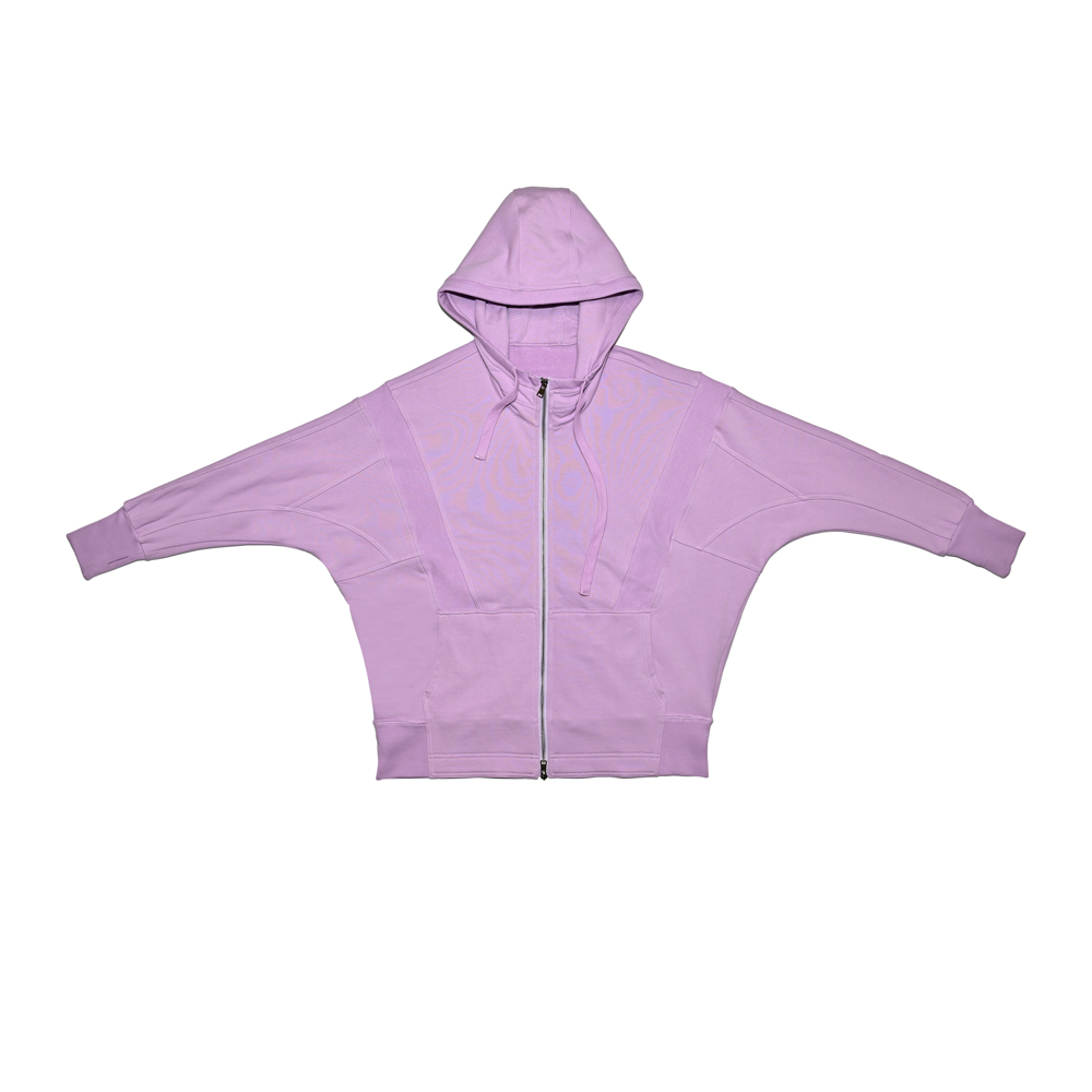 LUNAR NOSTALGIA拼接蝙蝠袖宽松休闲中长款连帽外套