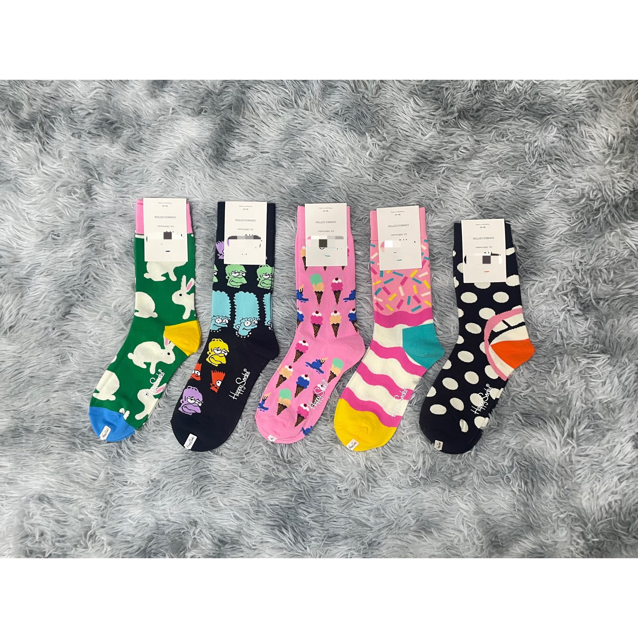 柠檬家童袜亲子袜HS百搭ins卡通透气中筒袜潮袜高筒时尚潮流情侣