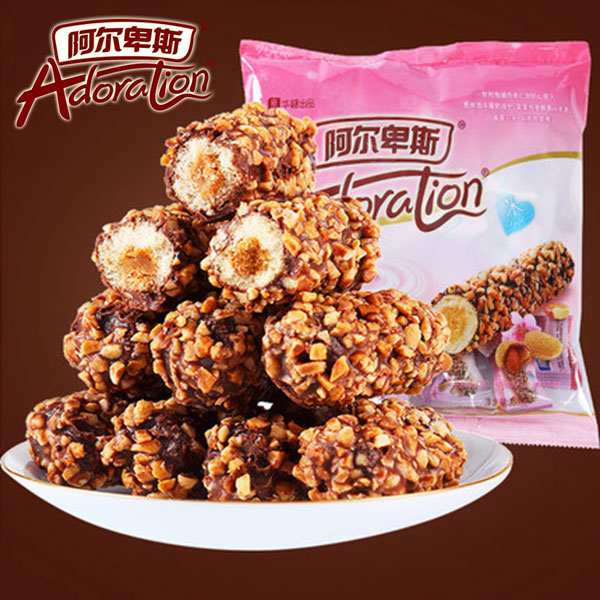 阿尔卑斯巧禾棒果仁巧克力味夹心米果散称能量棒膨化充饥零食喜糖