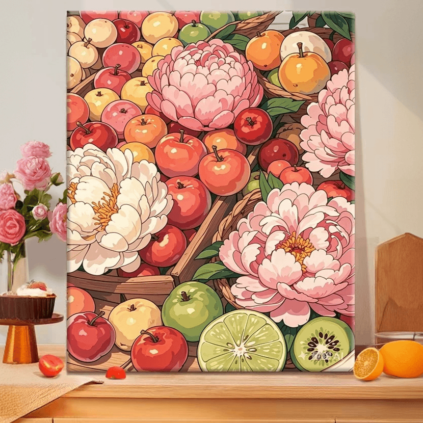 治愈果蔬|diy数字油画diy升级颜料填色涂色礼物油彩家居装饰画