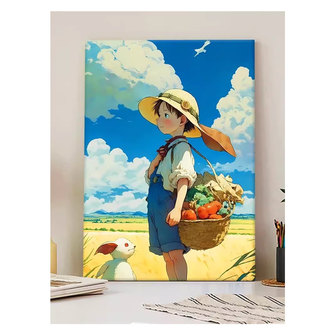 [云端]宫崎骏的夏天0基础diy数字油画手绘油彩丙烯填充减压装饰画