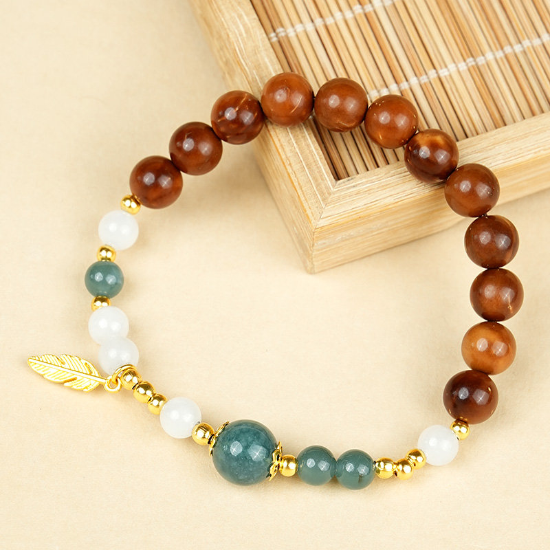 一叶知秋~库克蓝翡手串中式国风精致百搭轻奢天然库克手串文玩