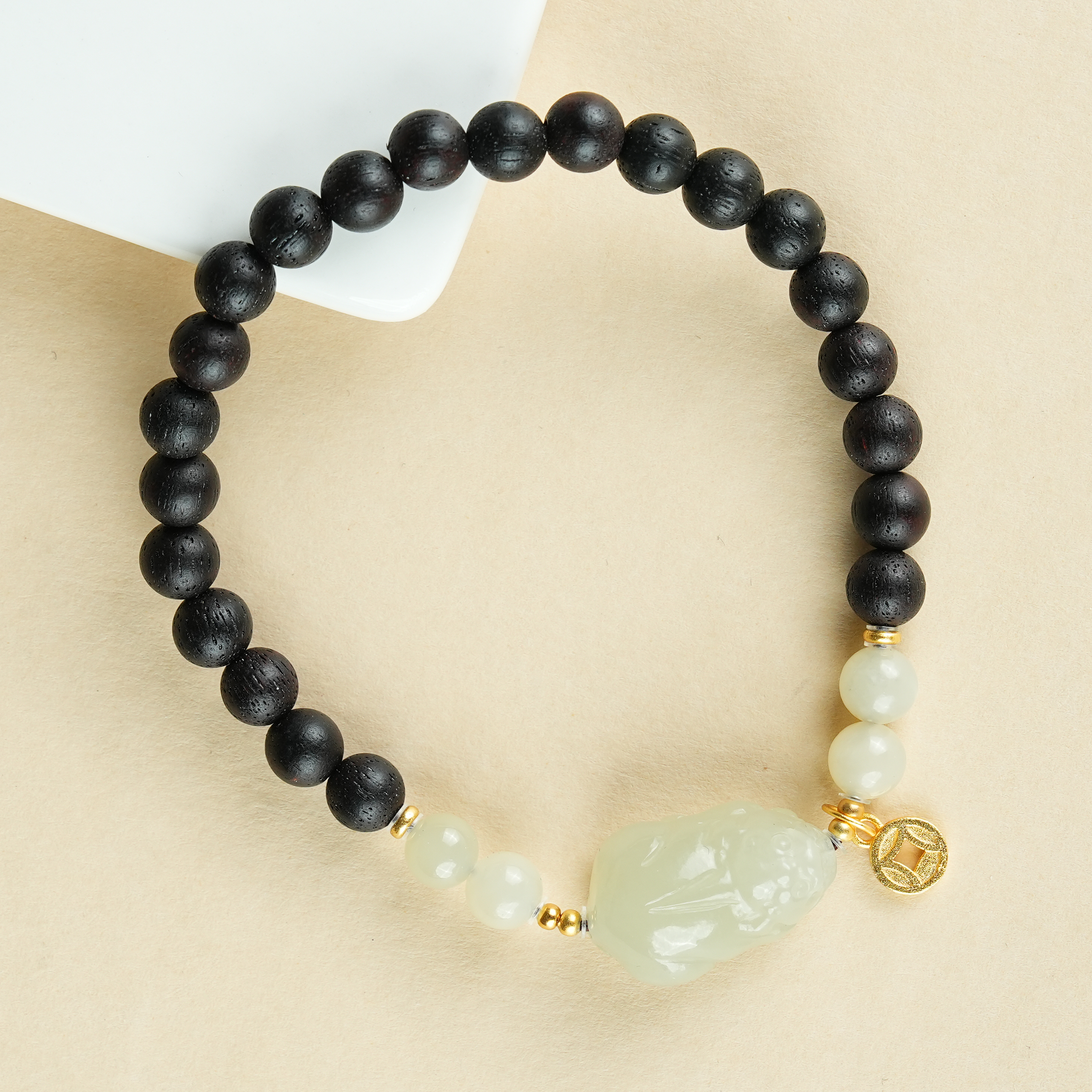 6mm降真香和田玉貔貅925百搭轻奢文玩手串