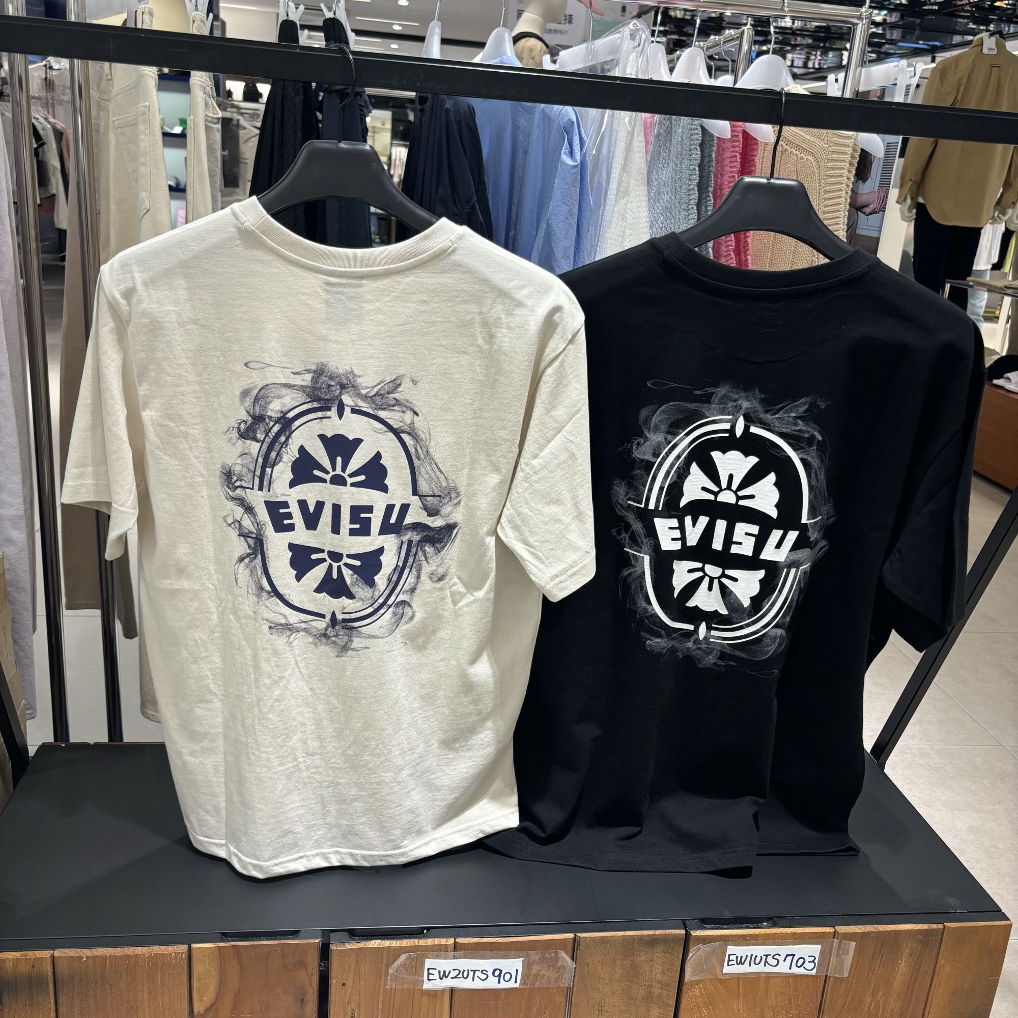 1Evisu805韩国代购韩版专柜正品折扣休闲情侣款短袖T恤夏季半
