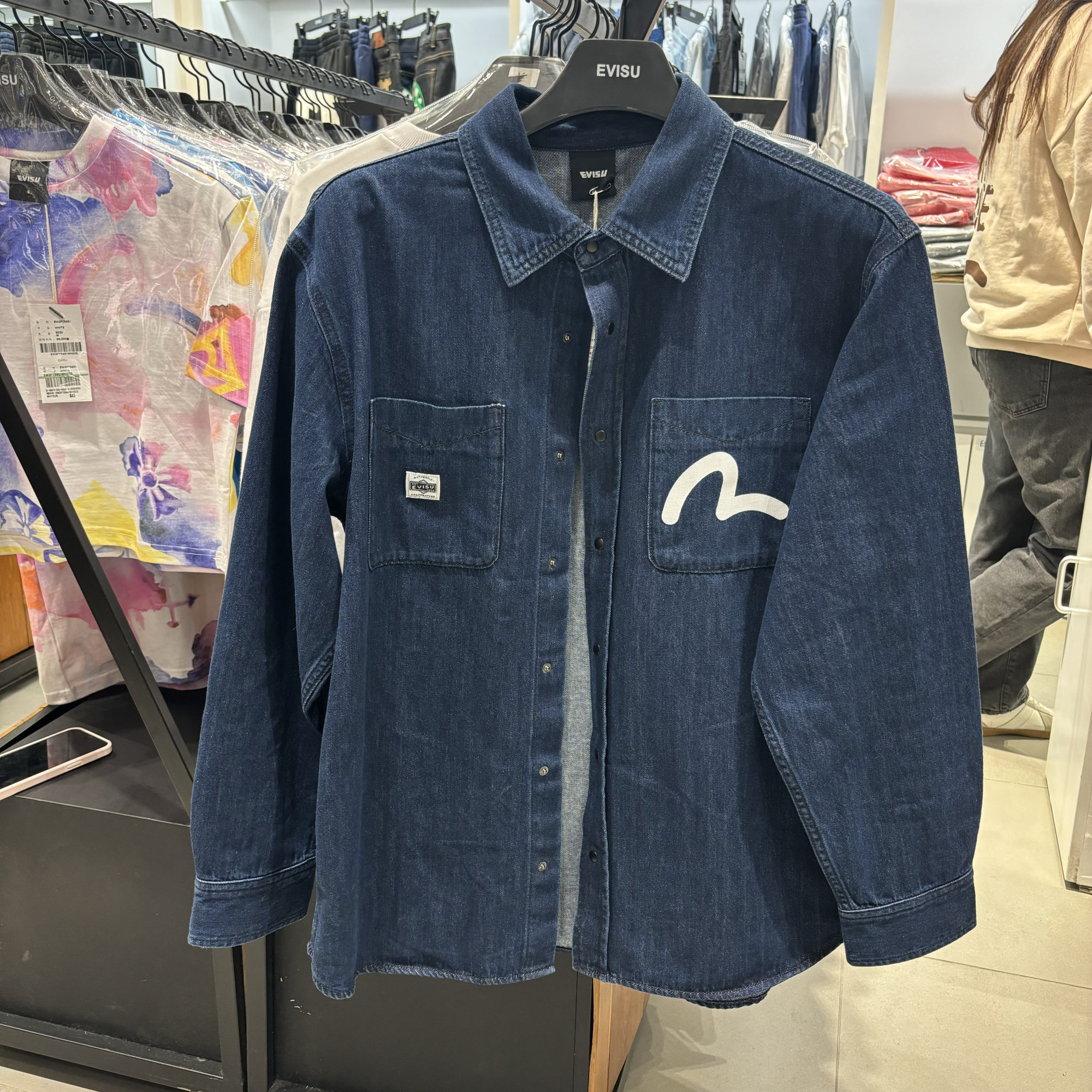 1Evisu902牛仔外套韩国代购韩版专柜正品新款情侣长袖上衣牛仔