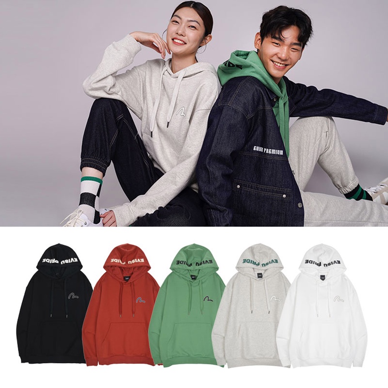 1Evisu941韩国代购韩版专柜正品特价休闲情侣连帽卫衣长袖秋冬