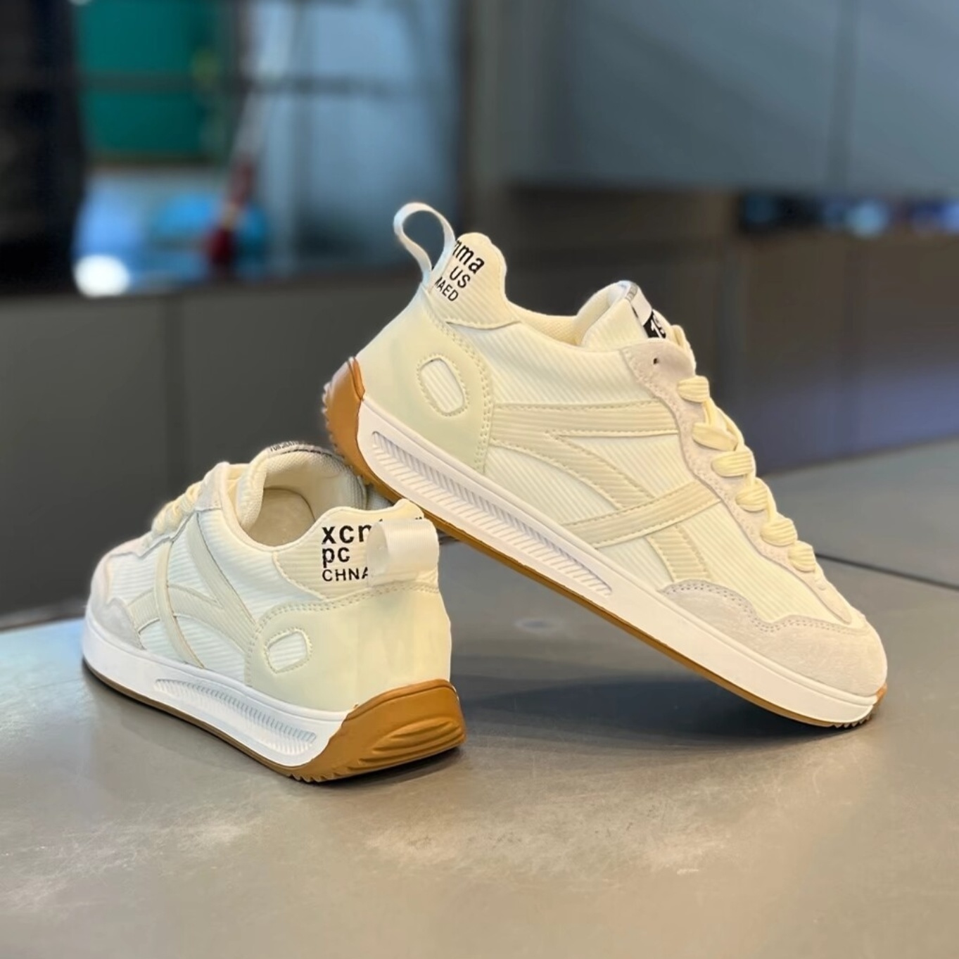 【小扬哥甄选优品】2023秋季新款潮牌运动鞋男细纹条绒拼色百搭网