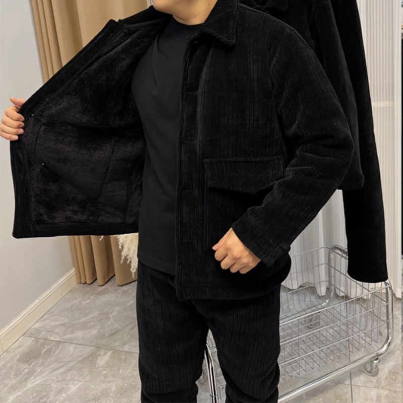 三层加厚雪尼尔家居服套装秋冬款厚款新款睡衣男秋冬款超厚轻奢