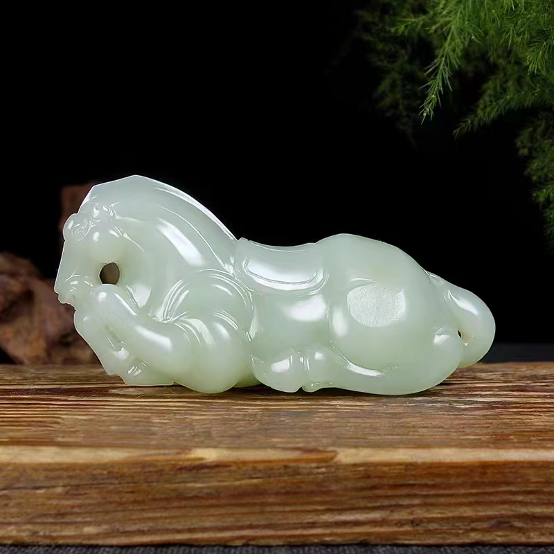 新疆和田玉马到成功手把