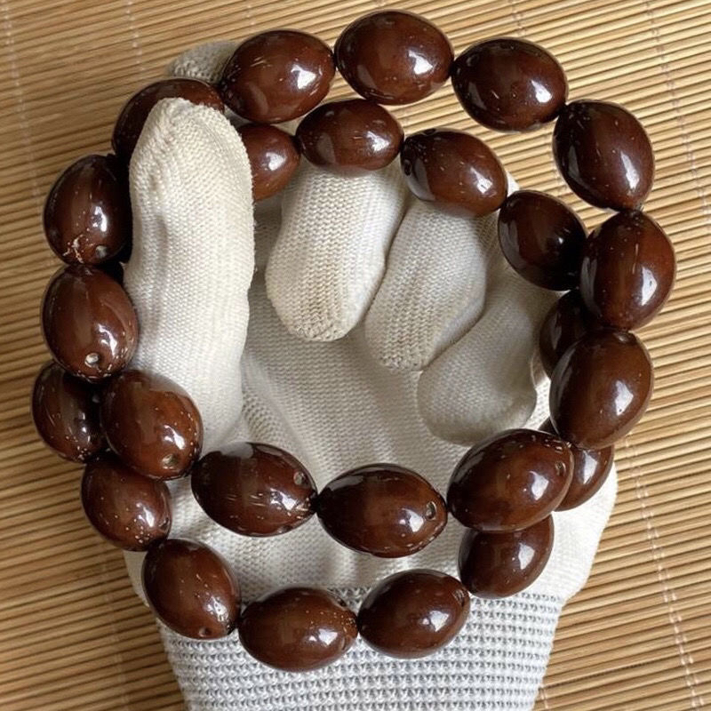 紫金鼠光珠手串紫金鼠文玩小米珠玉化皮质懒人手串后期走色牛津红