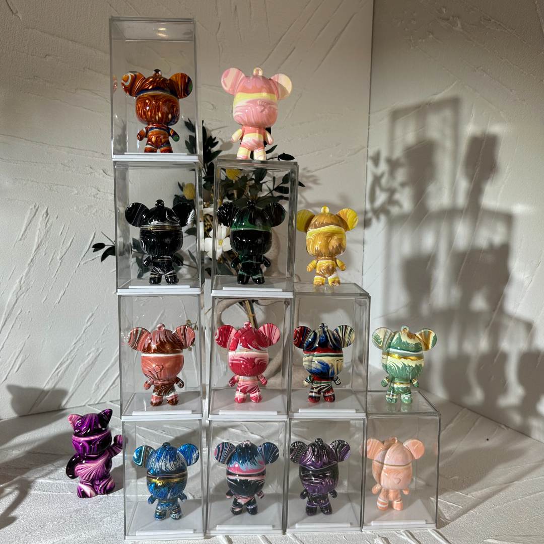 手工潮玩创意流体钥匙扣摆件（相同配色，不同纹路）潮玩工艺品玻璃