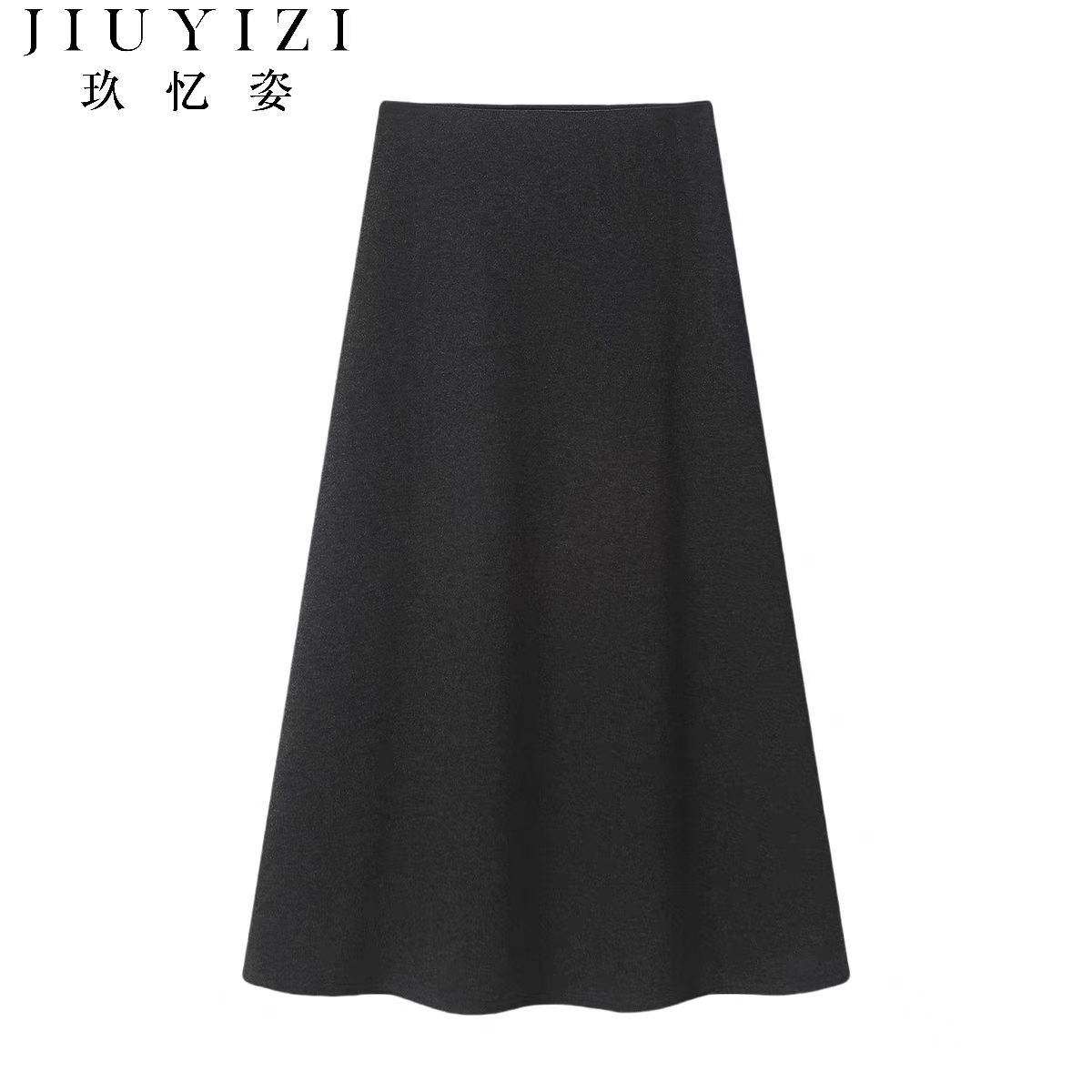 【JIUYIZI】2024新款a字半身裙女秋冬垂感中长裙显瘦长裙气质K7333