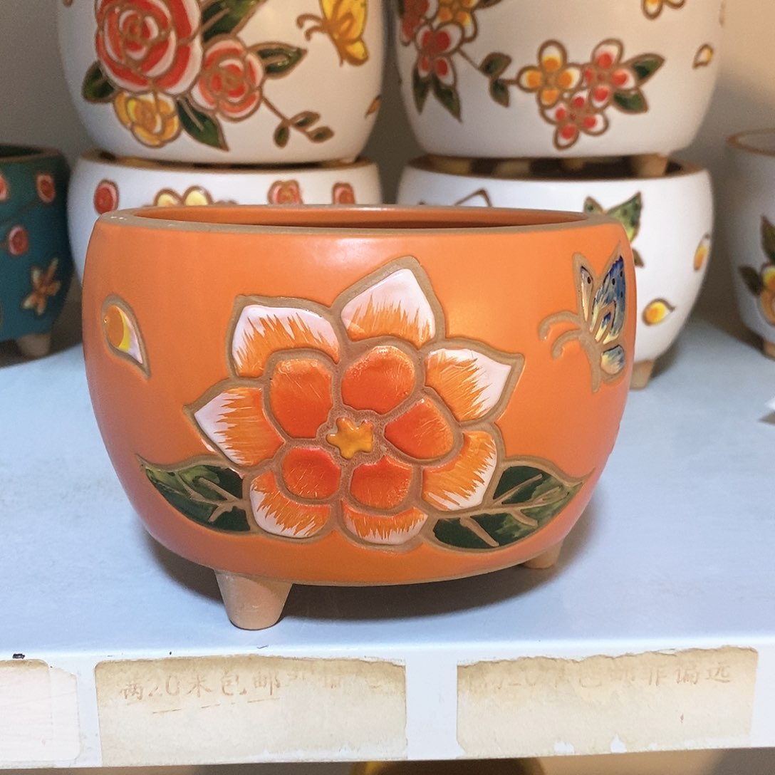 红陶韩式多肉植物花盆
