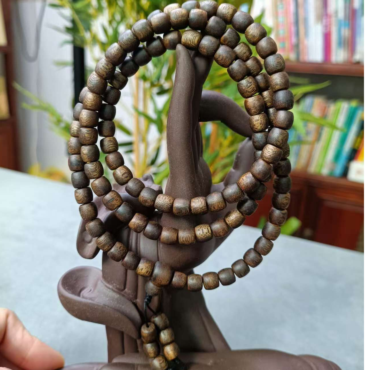 莺歌绿棋楠鼓珠多圈手串，规格：7.5mm,重量：21克+（多样性发一条）