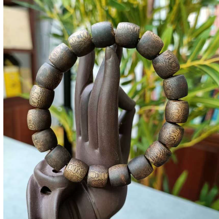 莺歌绿棋楠鼓珠单圈手串，11mm,12克（多样性发一条）