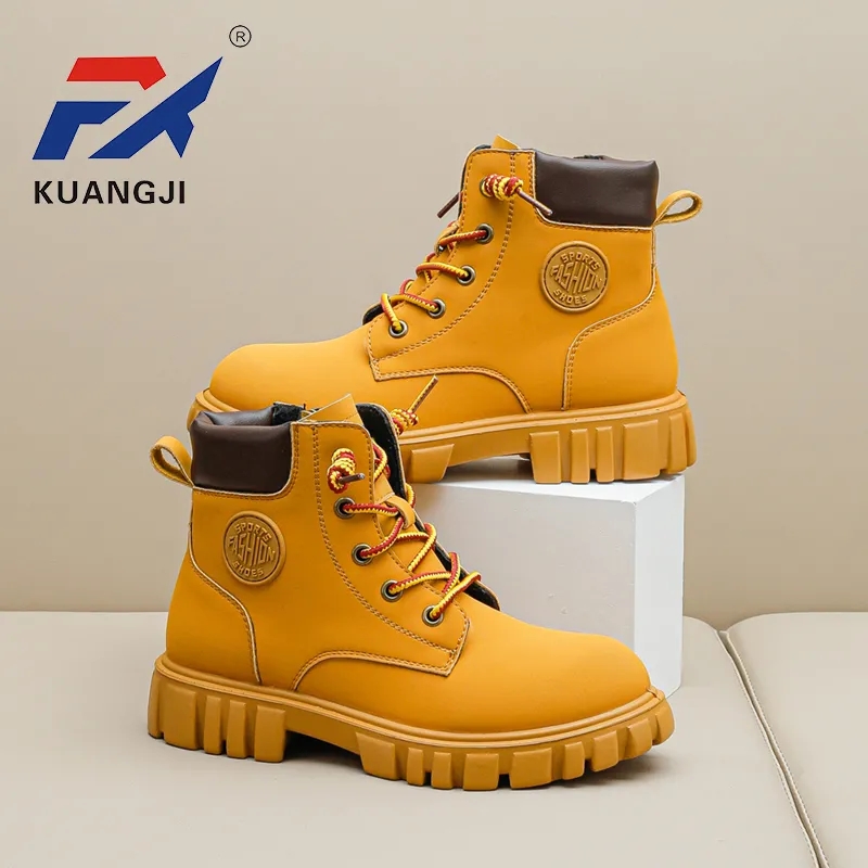 2024秋冬新款亲子儿童英伦马丁靴男女孩低帮百搭小黄靴棉单靴