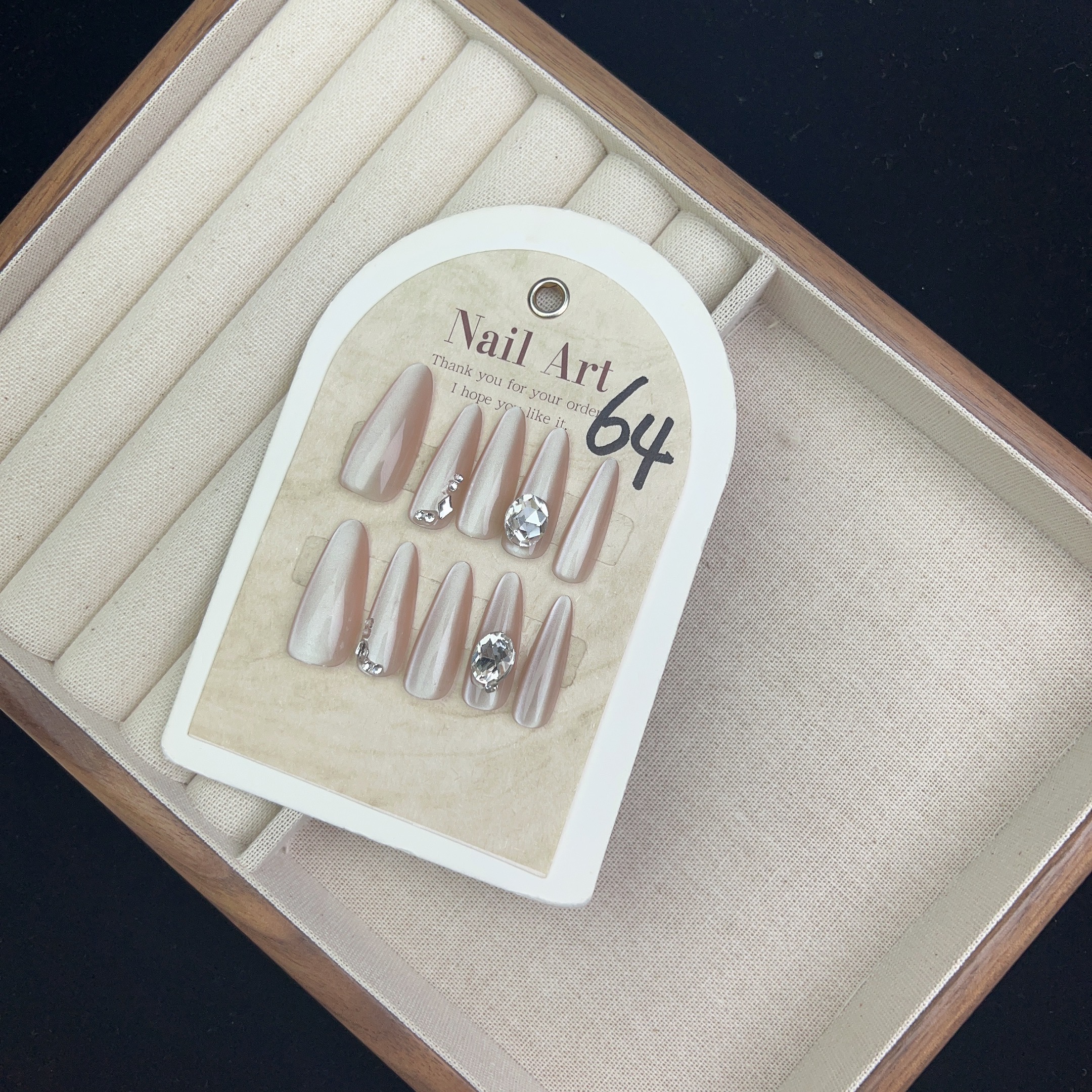 高品质纯手工穿戴甲显白美甲舒适服帖可拆卸甲片 64