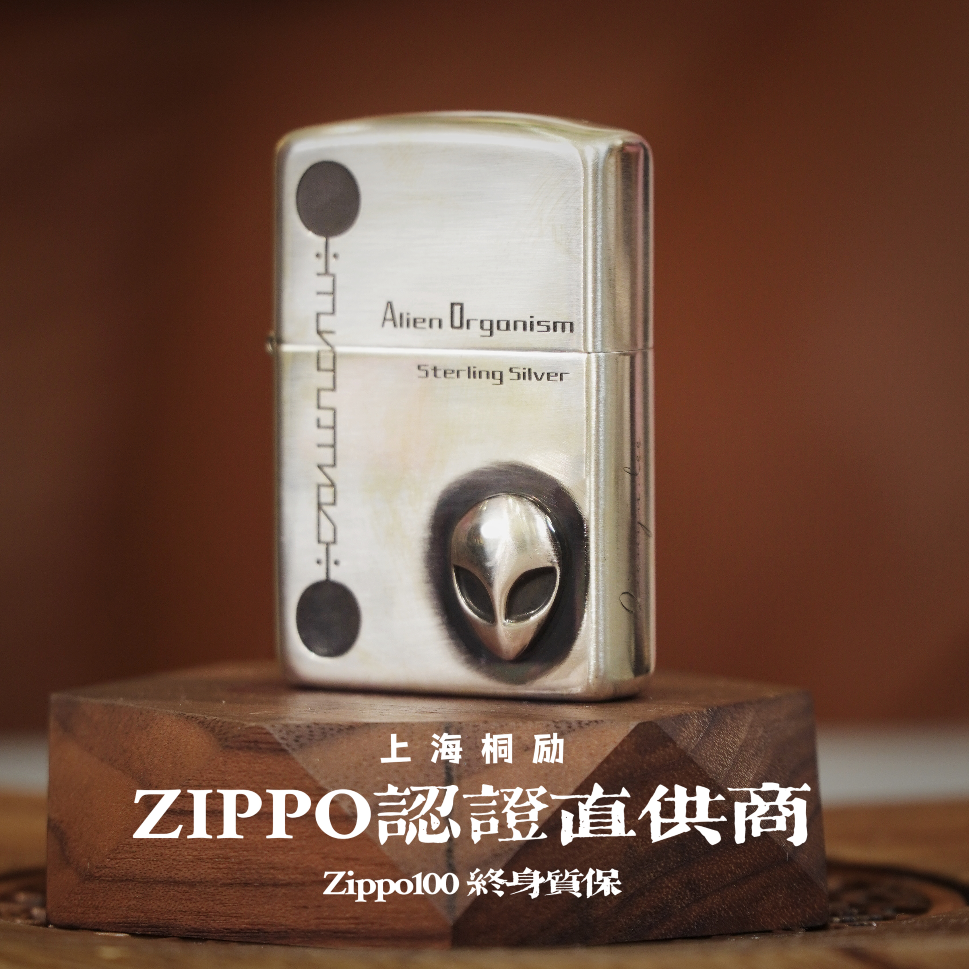 ZIPPO打火机桐励定制版13号银贴章外星人男士防风常规机-千语作