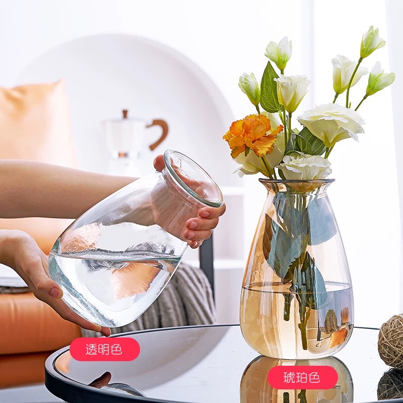 梦幻玻璃花瓶创意简约酒柜陶瓷摆设网红高档时尚家用风格彩色欧式