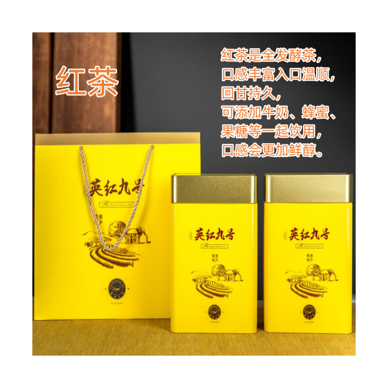 红茶金骏眉英红九号2罐装茶叶一斤装