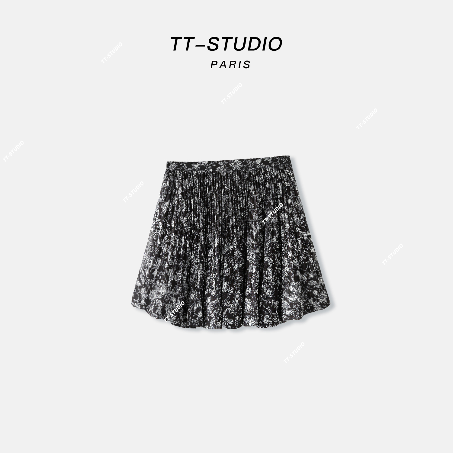 TT【小碎花】夏季新款百搭休闲百褶短裙TT-K531