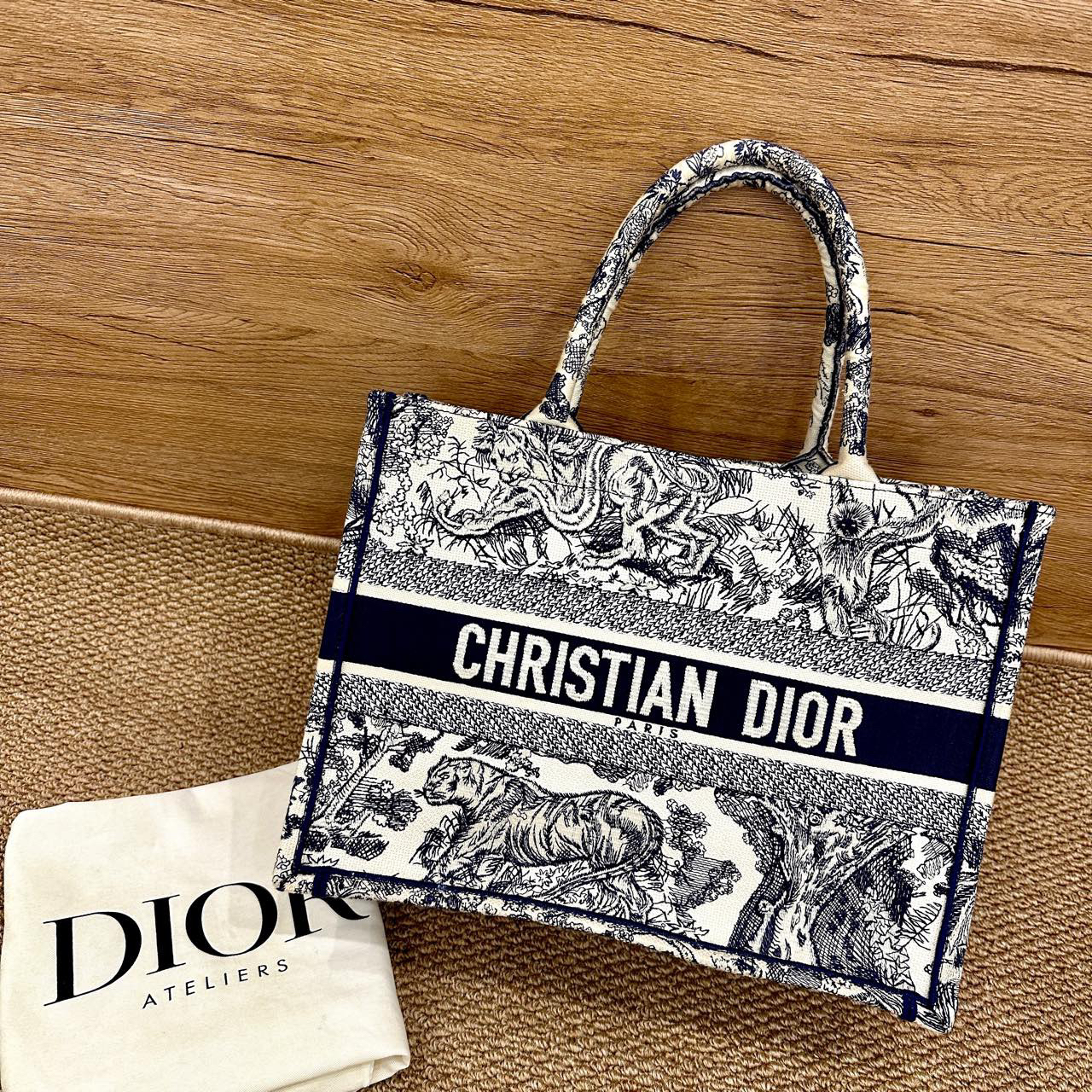 95新 DIOR/迪奥 tote动物园系列中号手提包