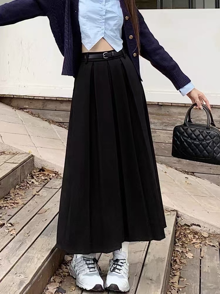 89加厚星空呢百褶半裙