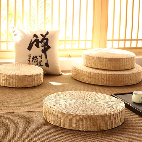 四季透气草编居家蒲团坐垫打坐圆形草垫子禅修日式打坐垫禅修垫