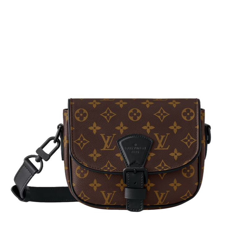95新 LouisVuitton/路易威登 黑拼老花马鞍邮差包芯片款/公17100