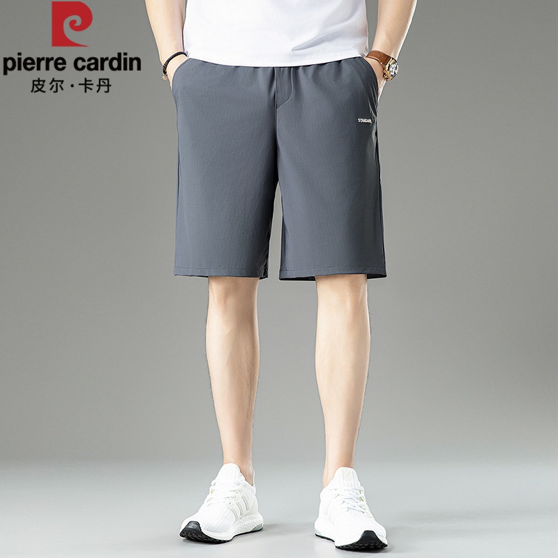 皮尔卡丹休闲短裤男士夏季黑色冰丝速干透气凉感百搭纯色健身运动