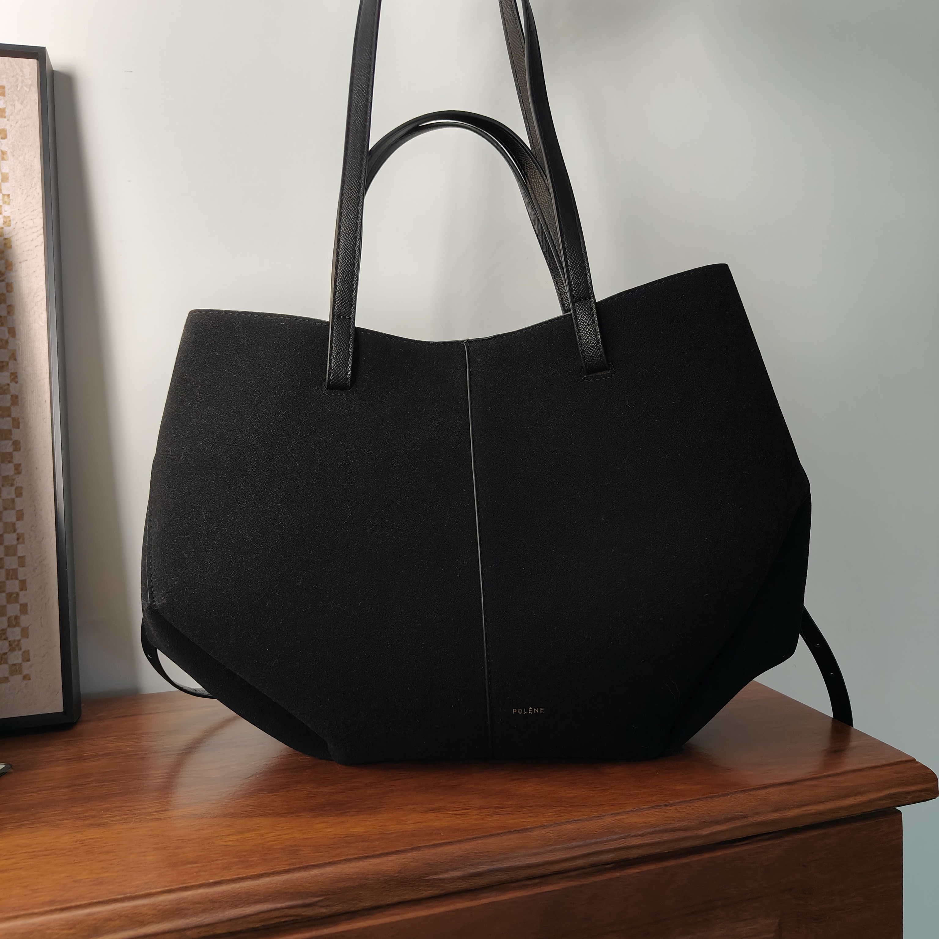 欧美外单外贸托特包麂皮沉木色