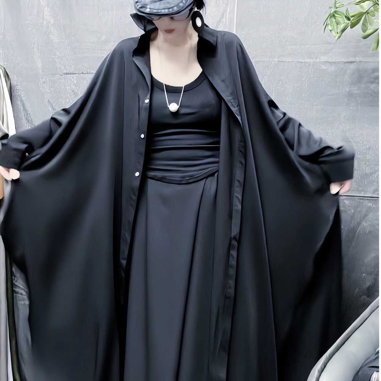 2024春夏长款风衣女高级感小众设计宽松时尚百搭开叉衬衫薄款外套