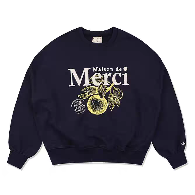 Merci不起球圆领卫衣印花秋季休闲轻奢经典宽松春季情侣