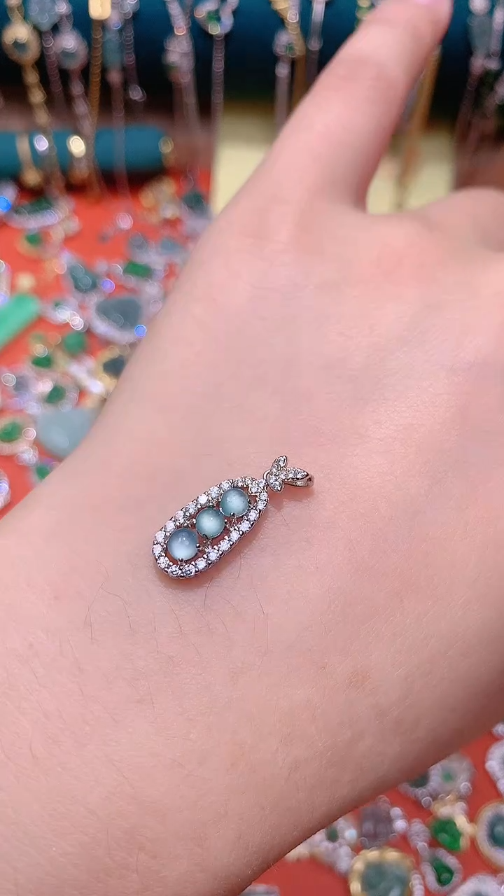 【闪购商品】翡翠吊坠(不含链)银S925镶嵌24051