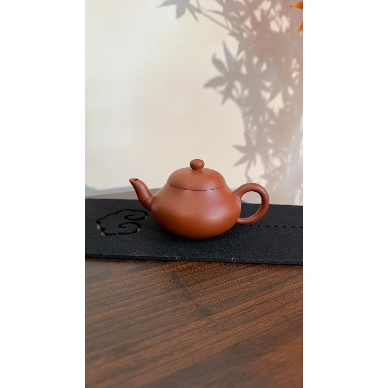 《朱泥梨形》手工紫砂壶-160cc-jxz