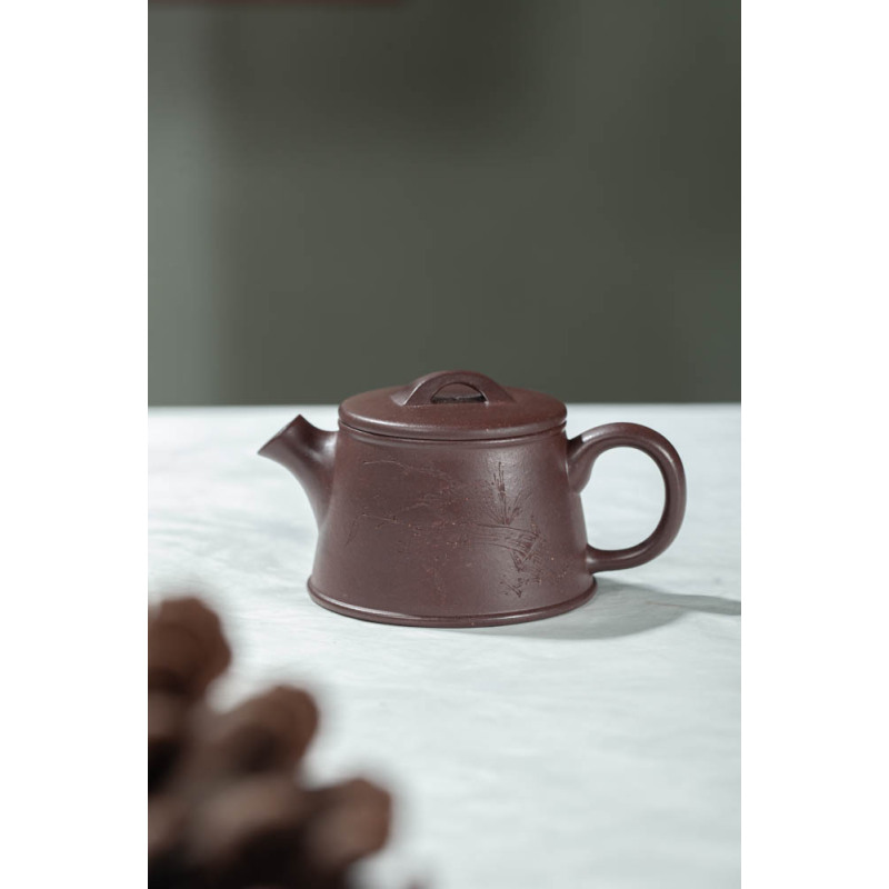 《铁星砂炮嘴高瓢》130cc手工紫砂壶-ZWG