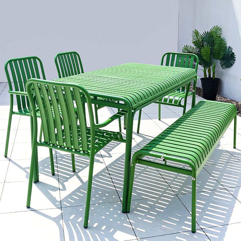现代简约休闲庭院花园户外桌椅套装奶茶店阳台茶几组合铝合金防水
