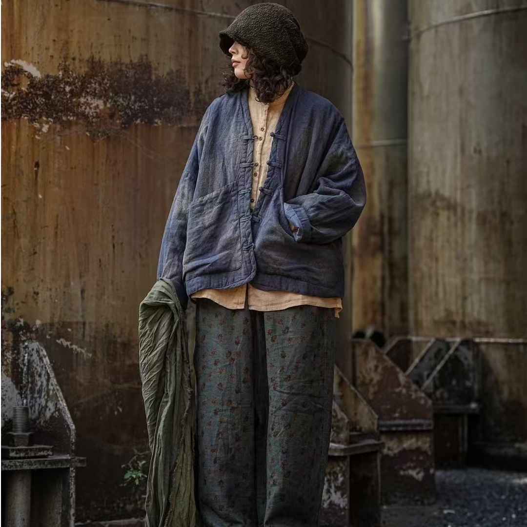 肖肖分享 麻依者冬季保暖亚麻（棉袄）M-016