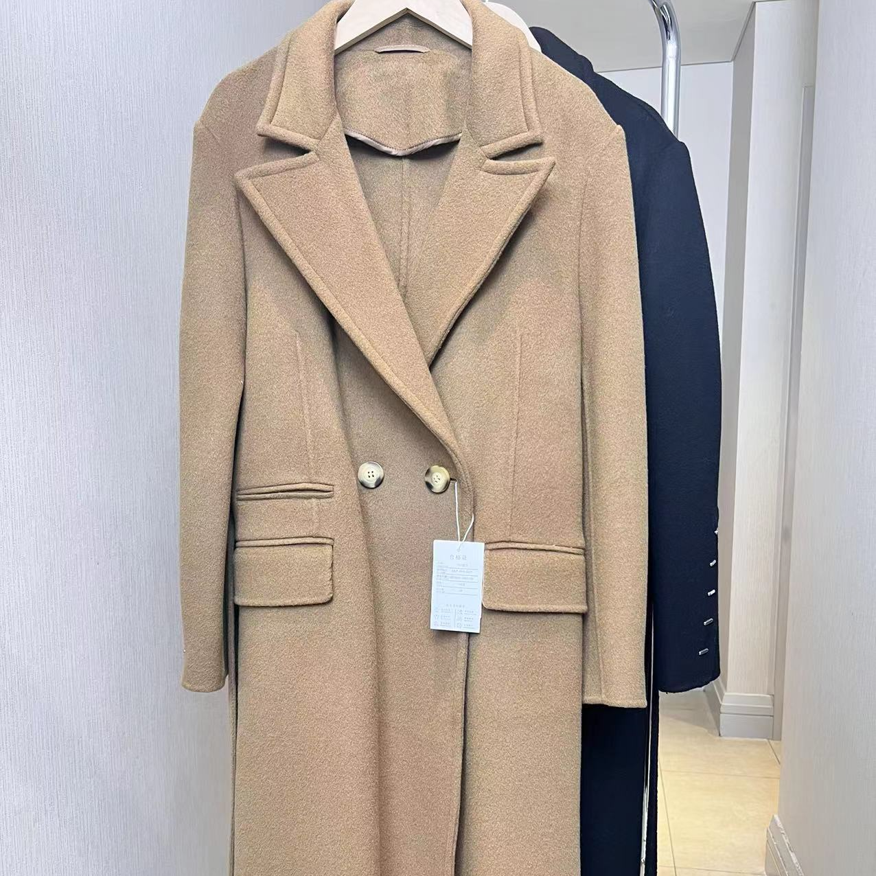 安妮双面呢大衣时尚时尚女士长款设计师秋冬气质休闲百搭大衣